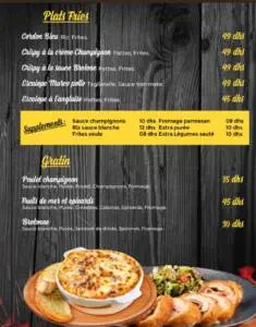 Menu 25Food corner Marrakech