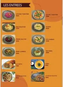 Menu Agha donner Casablanca