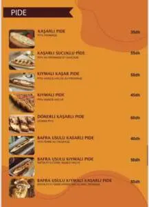 Menu Agha donner Casablanca