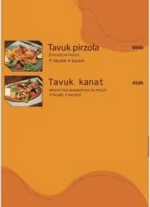 Menu Agha donner Casablanca