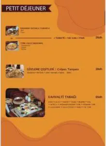 Menu Agha donner Casablanca