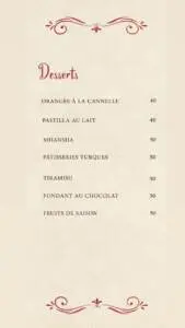 Menu Ait bougmez Marrakech June 2023 472317
