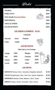 Les menus · 1