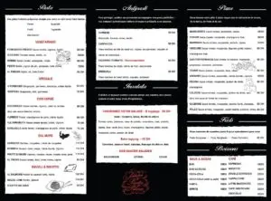 Les menus · 2