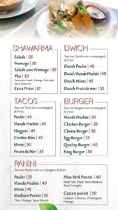 menu antico forno restaurant italien a tanger 5
