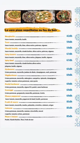 Menu de Artigiano agdal à Rabat