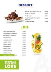 Asmak LES 2 FRERES menu marrakech restaurant 2