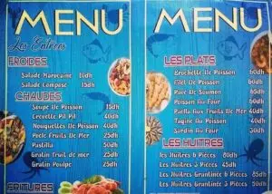 Les menus · 1