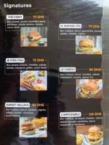 menu bellina street burger casablanca 2