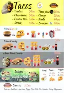 Les menus · 1