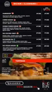 menu big bun casablanca 5