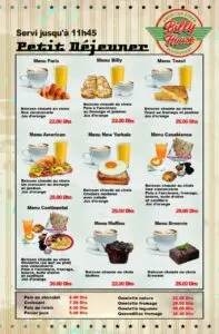 menu billy house restaurant a casablanca 1