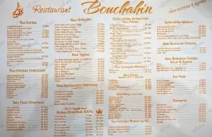 bouchahin menu marrakech