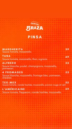 Menu de Braza à Casablanca