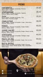 menu Bucca Bistro restaurant a casablanca jnane californie 7