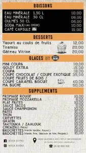 menu Bucca Bistro restaurant a casablanca jnane californie 3