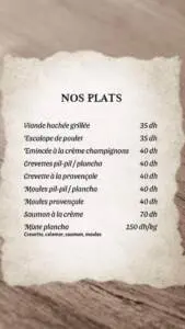 Menu Buffet d'Atlas Marrakech July 2023 540307-390300