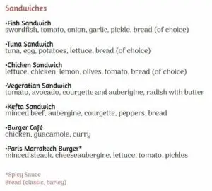 Les menus · 2