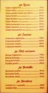 Menu Café Kessabine Marrakech August 2024 251008-726500