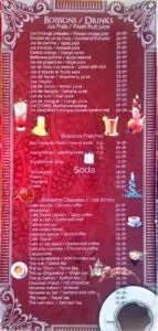 Menu Café Snack Chinguitti Marrakech August 2024 231008-913700
