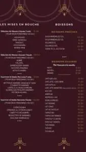 chhiwate lkhayma menu restaurant casablanca route de bouskoura 7