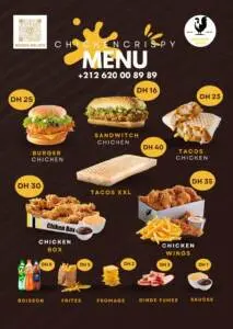 Menu Chicken King Marrakech March 2024 083209-568200