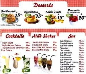 Les menus · 2