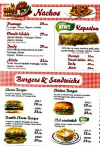 Les menus · 5