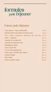 Menu Coco palm Casablanca