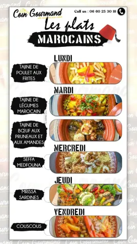 Menu de Coin gourmand à Benguerir