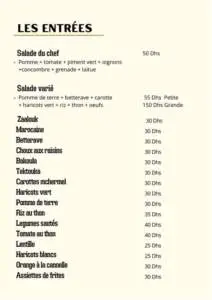 Cooperative at menu restaurant marrakech 4