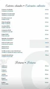 Menu Côté Sud Tanger June 2023 595221