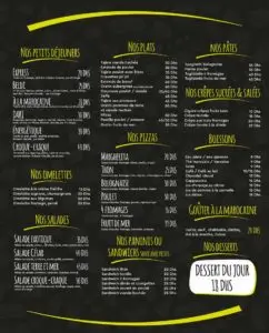 Les menus · 1