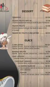 Menu Cuba Latino Meknes June 2023 052021