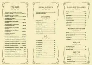 dar el fellah menu restaurant marrakech tahennaout 2