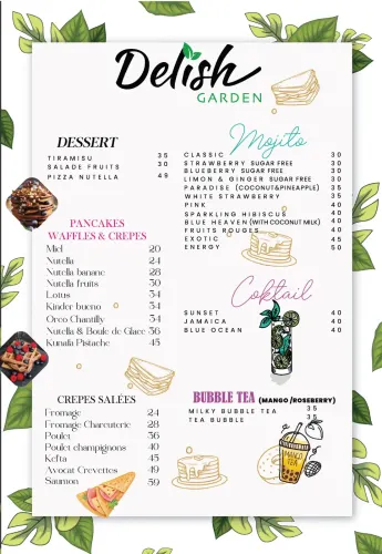 Menu de Delish Garden à Benguerir