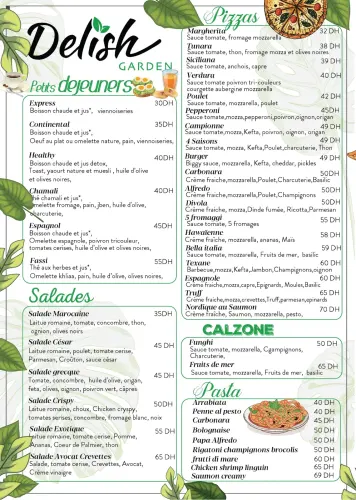 Menu de Delish Garden à Benguerir