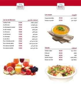 Les menus · 1