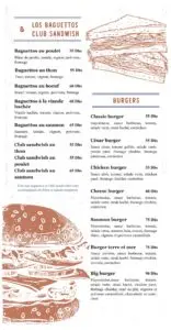Les menus · 1