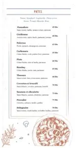 Les menus · 2