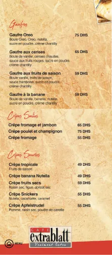 Menu de Extrablatt à Marrakech — page 10