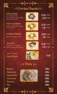 menu fayrouz tanger