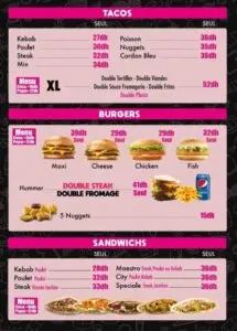 food a la francaise menu fast food casablanca 3