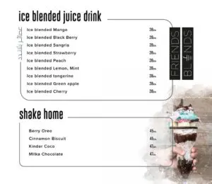 menu Friends Eatery coffee House restaurant agadir 19