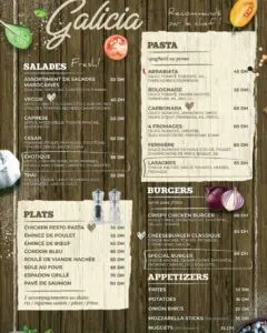 Galicia Rabat Menu Restaurant 1
