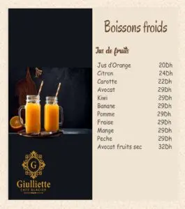 menu giuliette cafe restaurant a casablanca 01 22