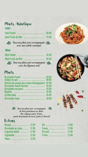 Menu de Green Canarias à Ville à vérifier