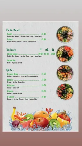 Menu de Green Canarias à Ville à vérifier