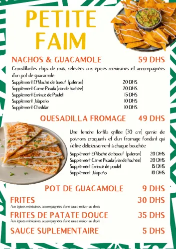 Menu de Guacaté à Casablanca — page 2