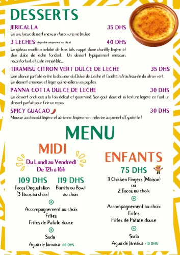 Menu de Guacaté à Casablanca — page 6
